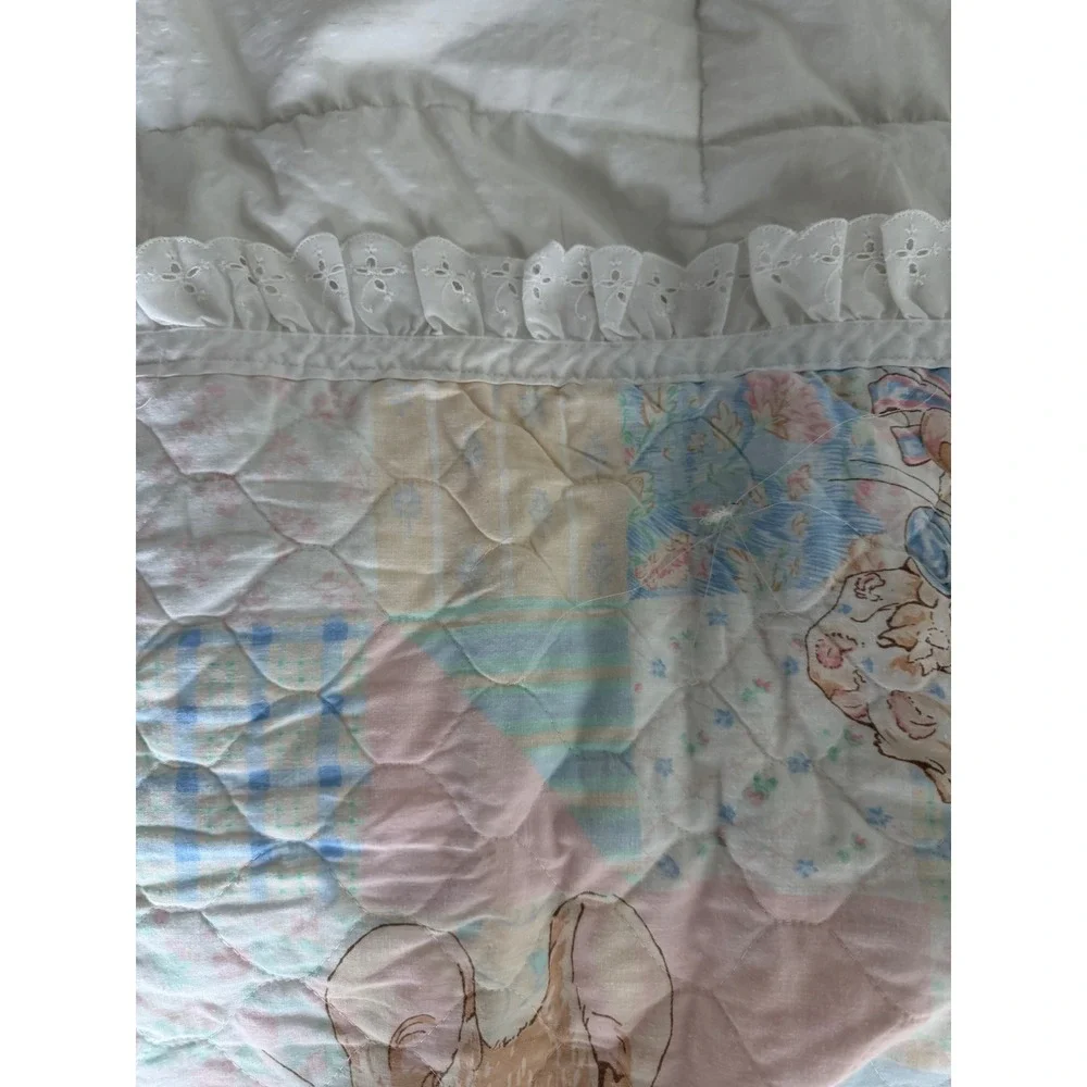 Vintage Peter Rabbit Print Baby Quilt